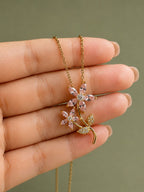 Blush Bloom Floral Pendant Necklace
