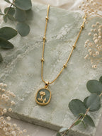 Vintage Rose Medallion Pendant Necklace