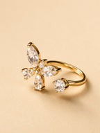 Golden Flutter Adjustable Butterfly Ring