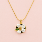 Pearl Blossom Gold Pendant Necklace