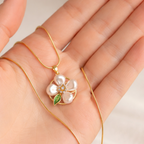 Pearl Blossom Gold Pendant Necklace
