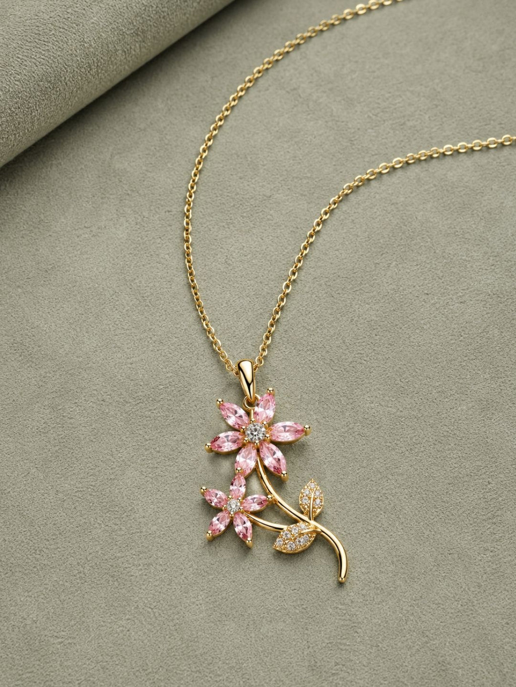 Blush Bloom Floral Pendant Necklace