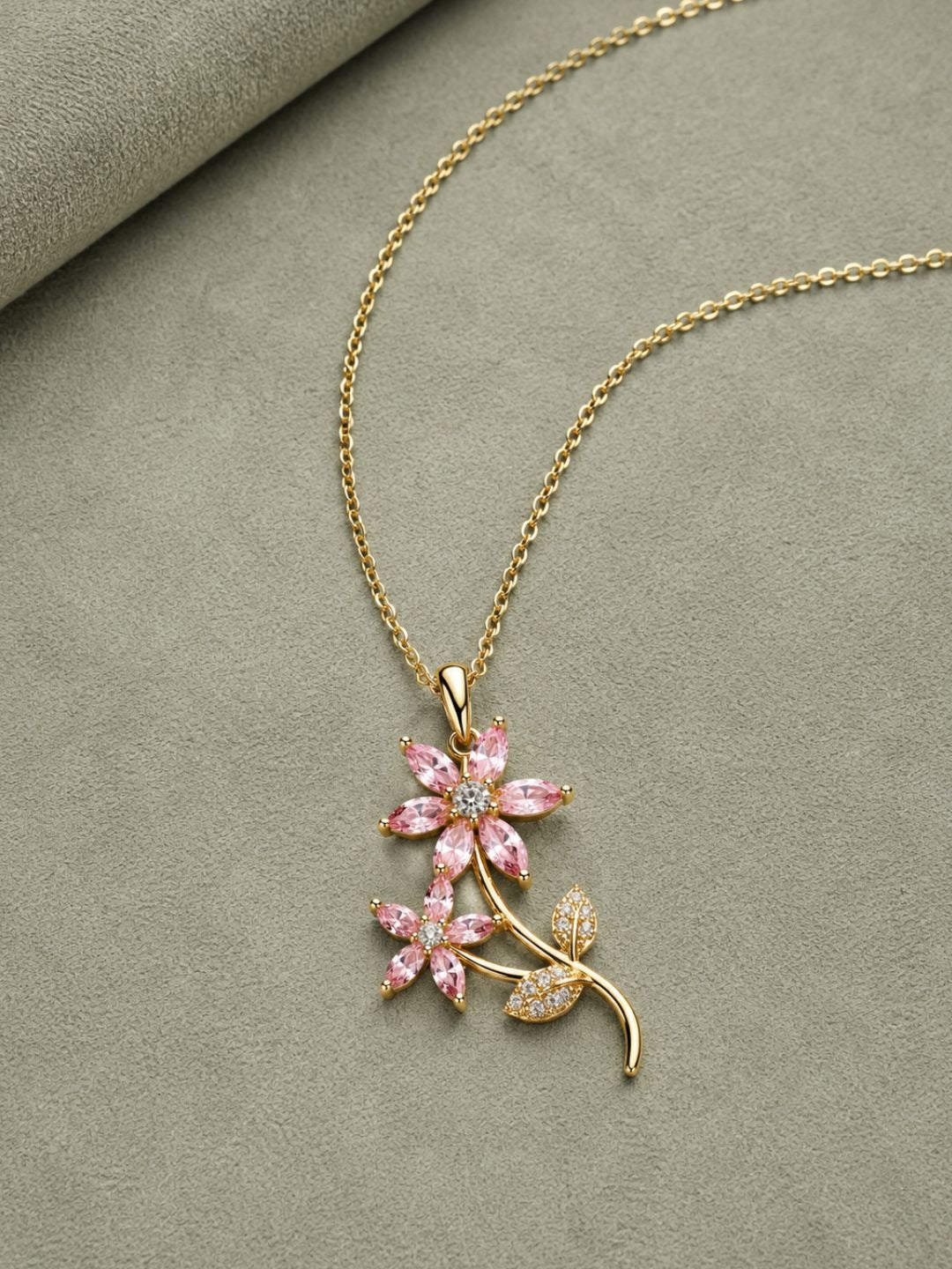 Blush Bloom Floral Pendant Necklace