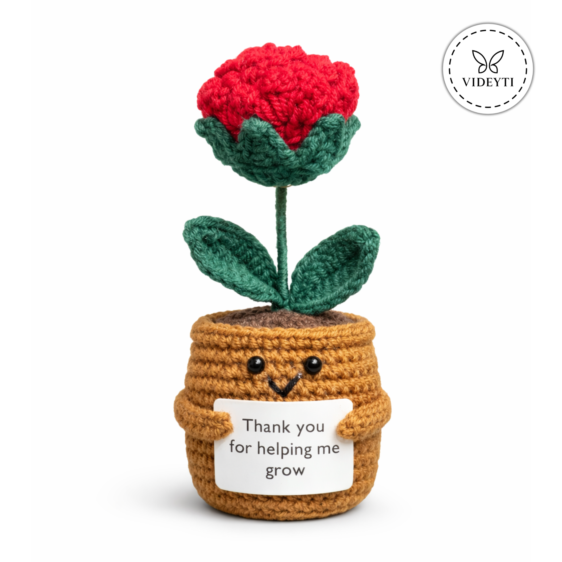 Thank You Rose Keychain – Handmade Crochet Flower