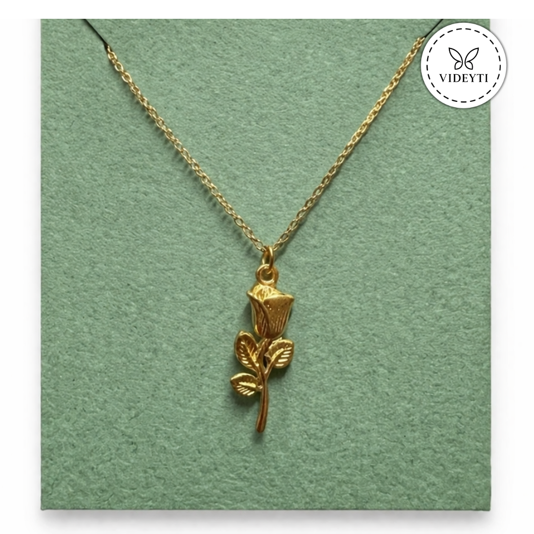 Rose Pendant Necklace | Elegant Minimal Floral Jewelry