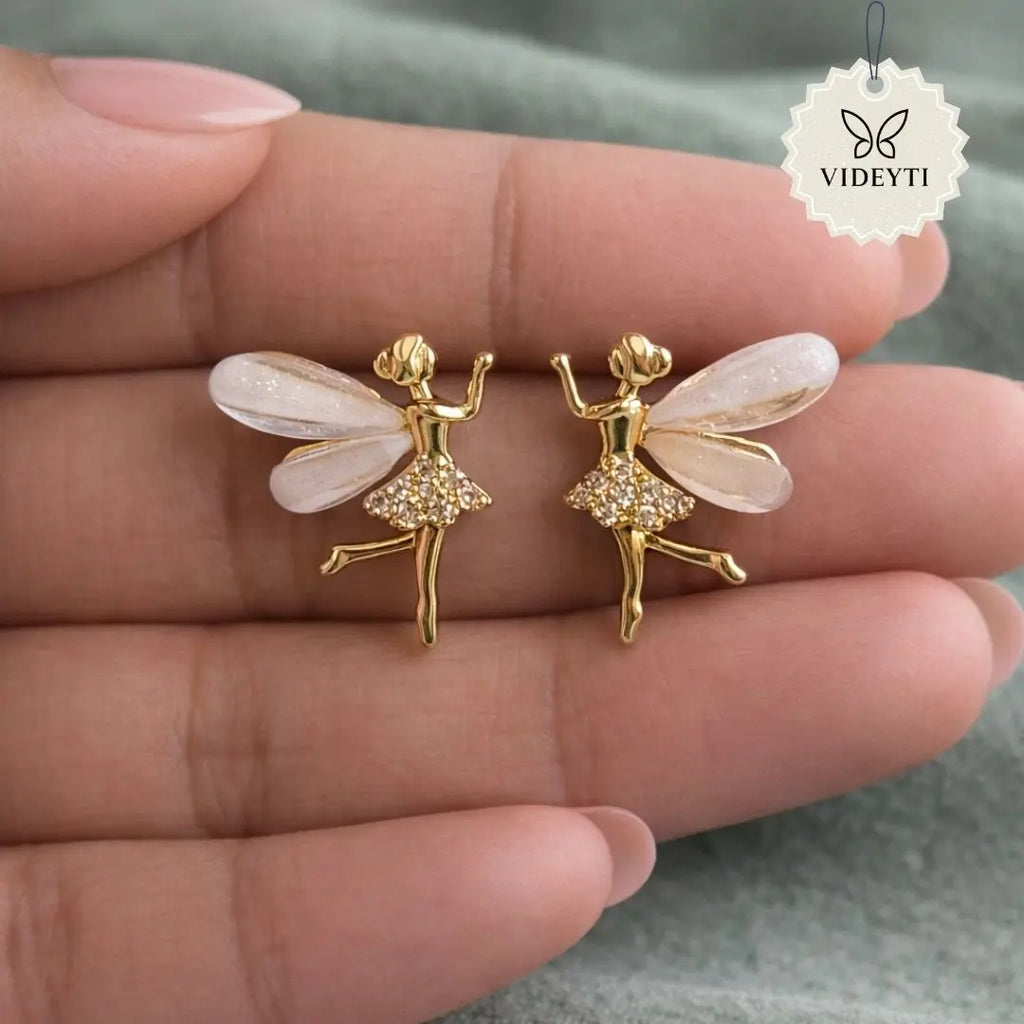Golden fairy stud earrings