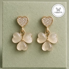 Golden Clover Drop Earrings
