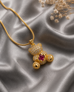 Crystal Teddy Bear Pendant Necklace