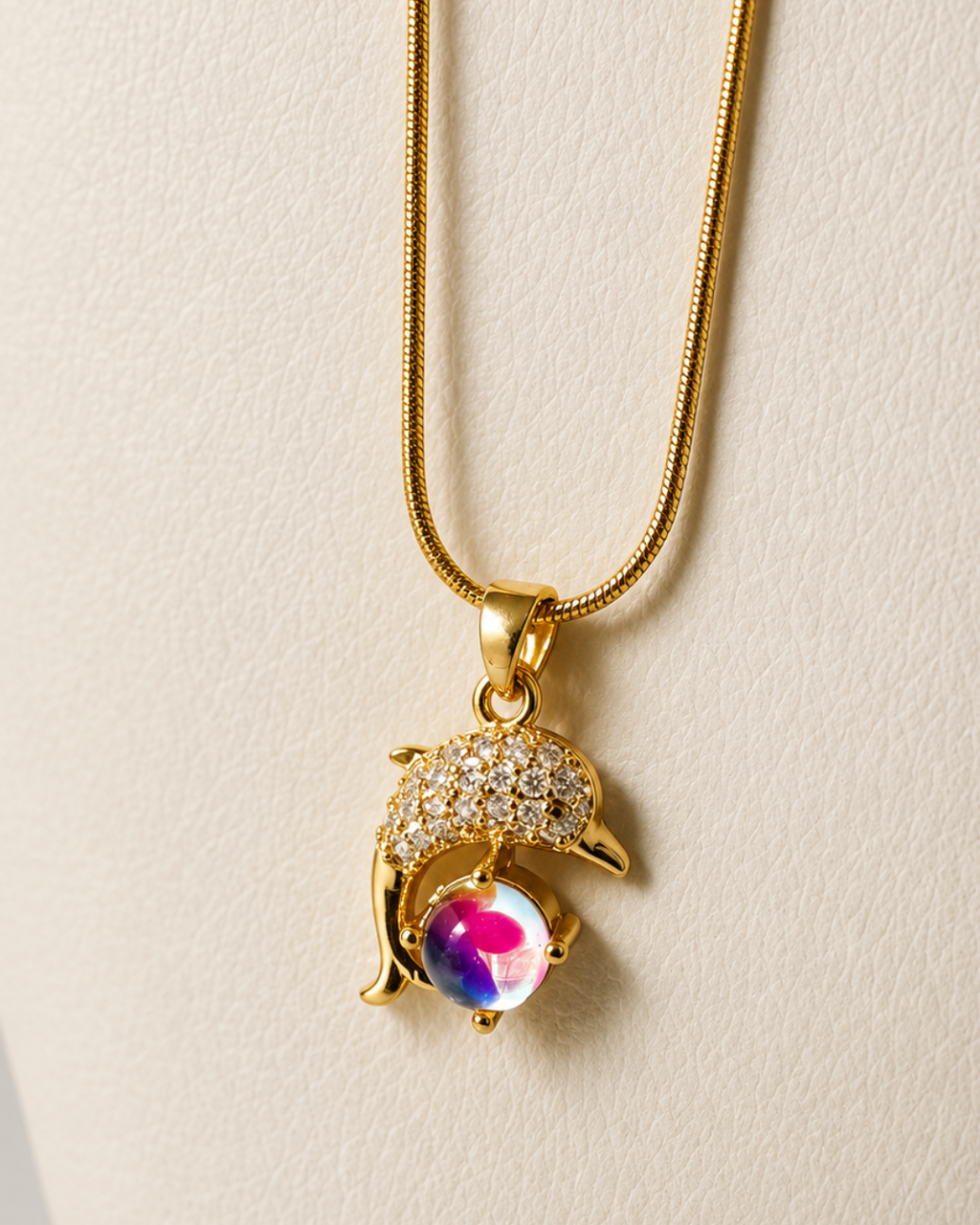 Dolphin Crystal Pendant Necklace