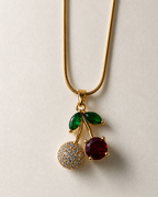 Cherry Crystal Pendant Necklace