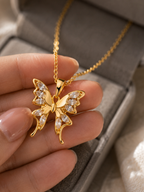 Butterfly Crystal Pendant Necklace