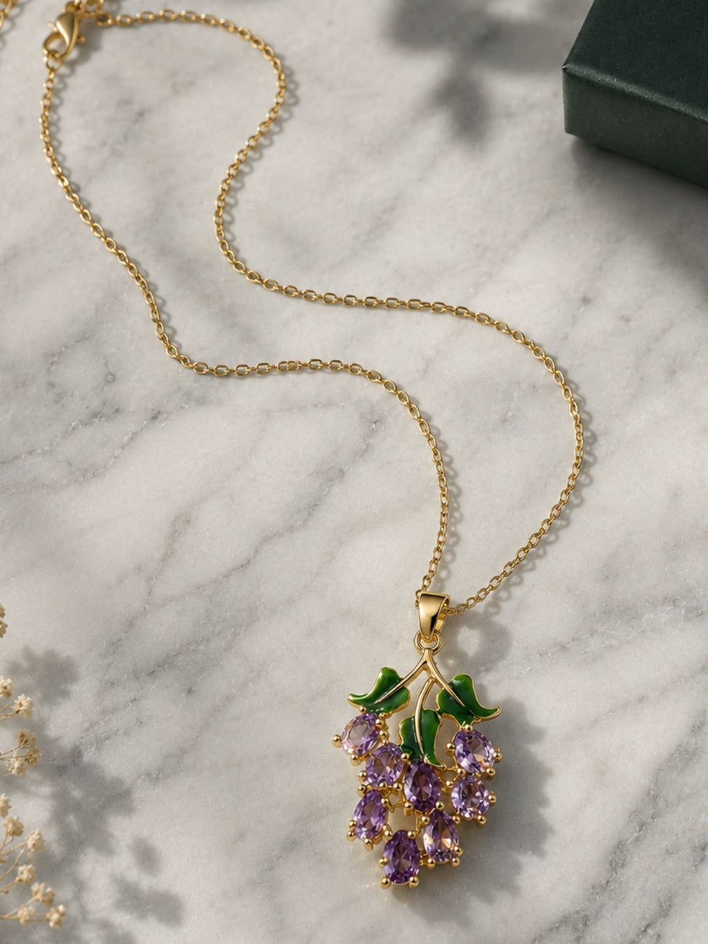 Amethyst Grape Vine Pendant Necklace