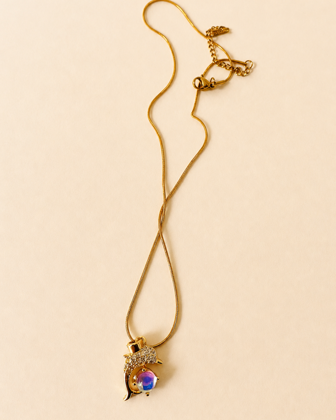 Dolphin Crystal Pendant Necklace
