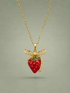 Strawberry Crystal Pendant Necklace