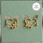 Liora Gold-Tone Floral Heart Hoop Earrings