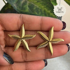 Gold-tone starfish stud earrings