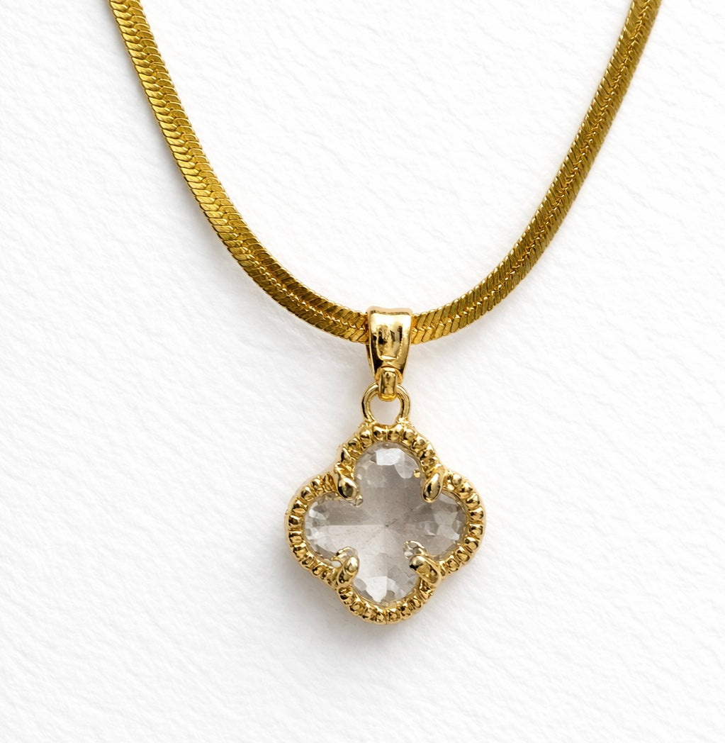 Classic Clover Frame Pendant Necklace