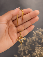 Celestial Star Crystal Gold-Tone Pendant Necklace