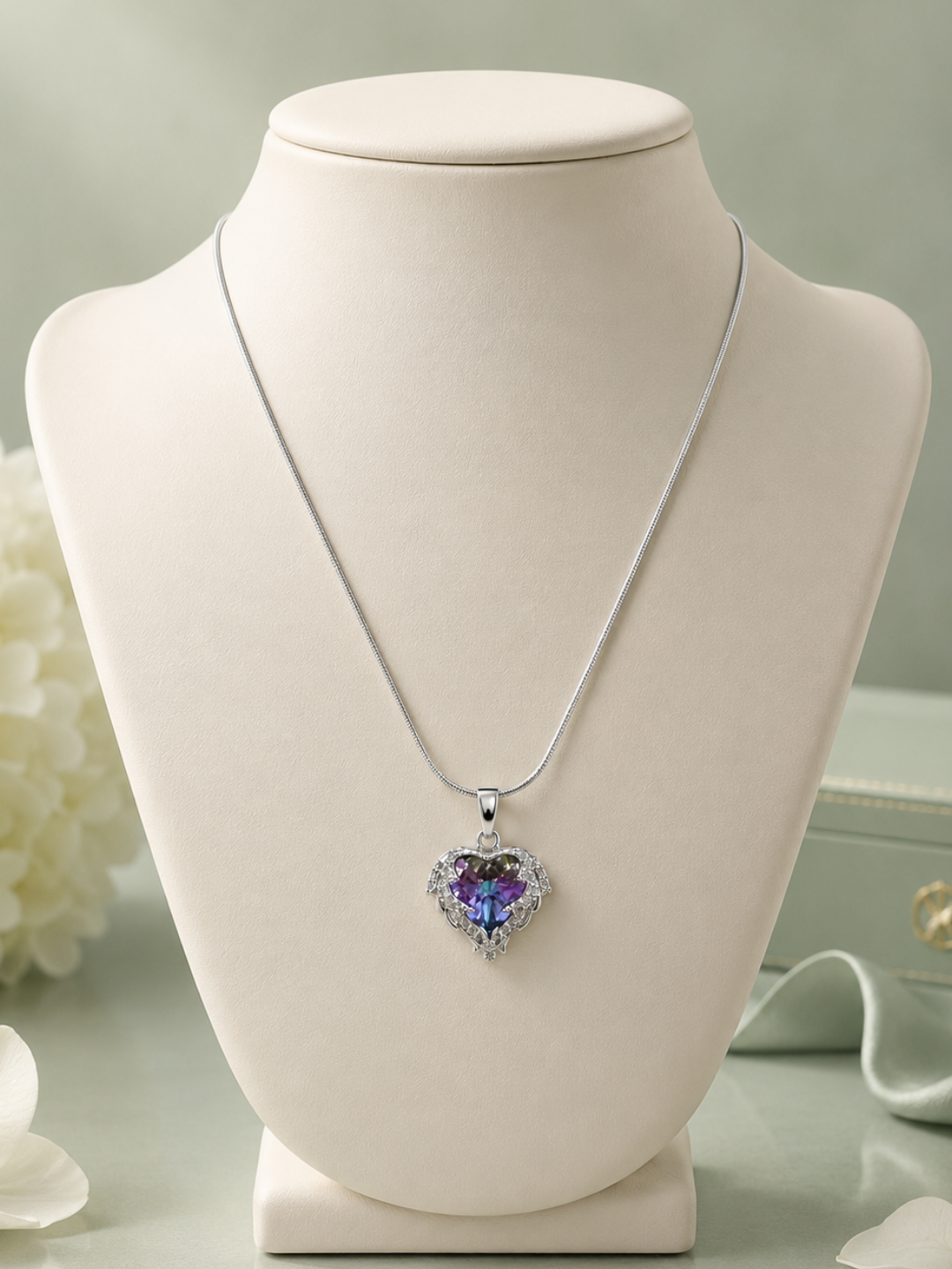 Crystal Heart Pendant Necklace