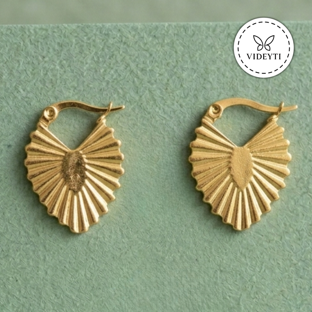 Aurelia Gold-Tone Textured Heart Drop Earrings