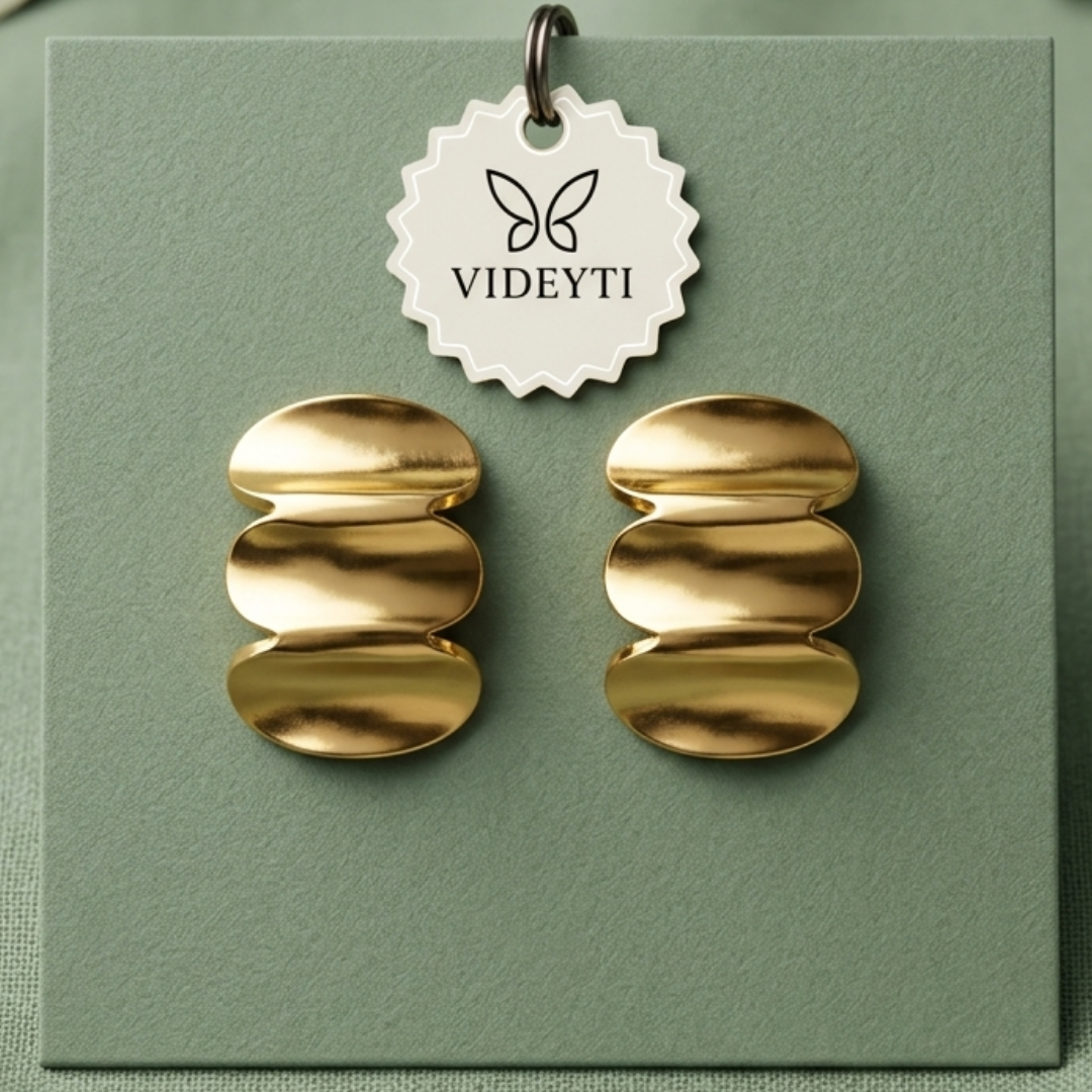 Solara Gold-Tone Sculpted Stud Earrings