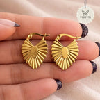 Gold-tone textured heart drop earrings