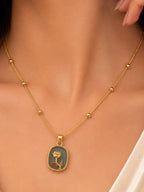 Vintage Rose Medallion Pendant Necklace