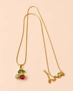 Cherry Crystal Pendant Necklace