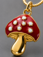 Red Mushroom Pendant Necklace