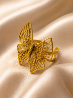 Golden Butterfly Statement Ring