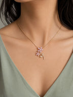 Blush Bloom Floral Pendant Necklace