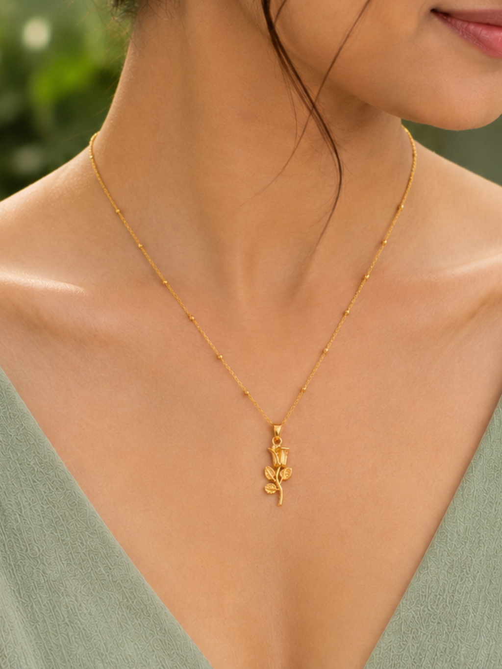 Rose Pendant Necklace | Elegant Minimal Floral Jewelry