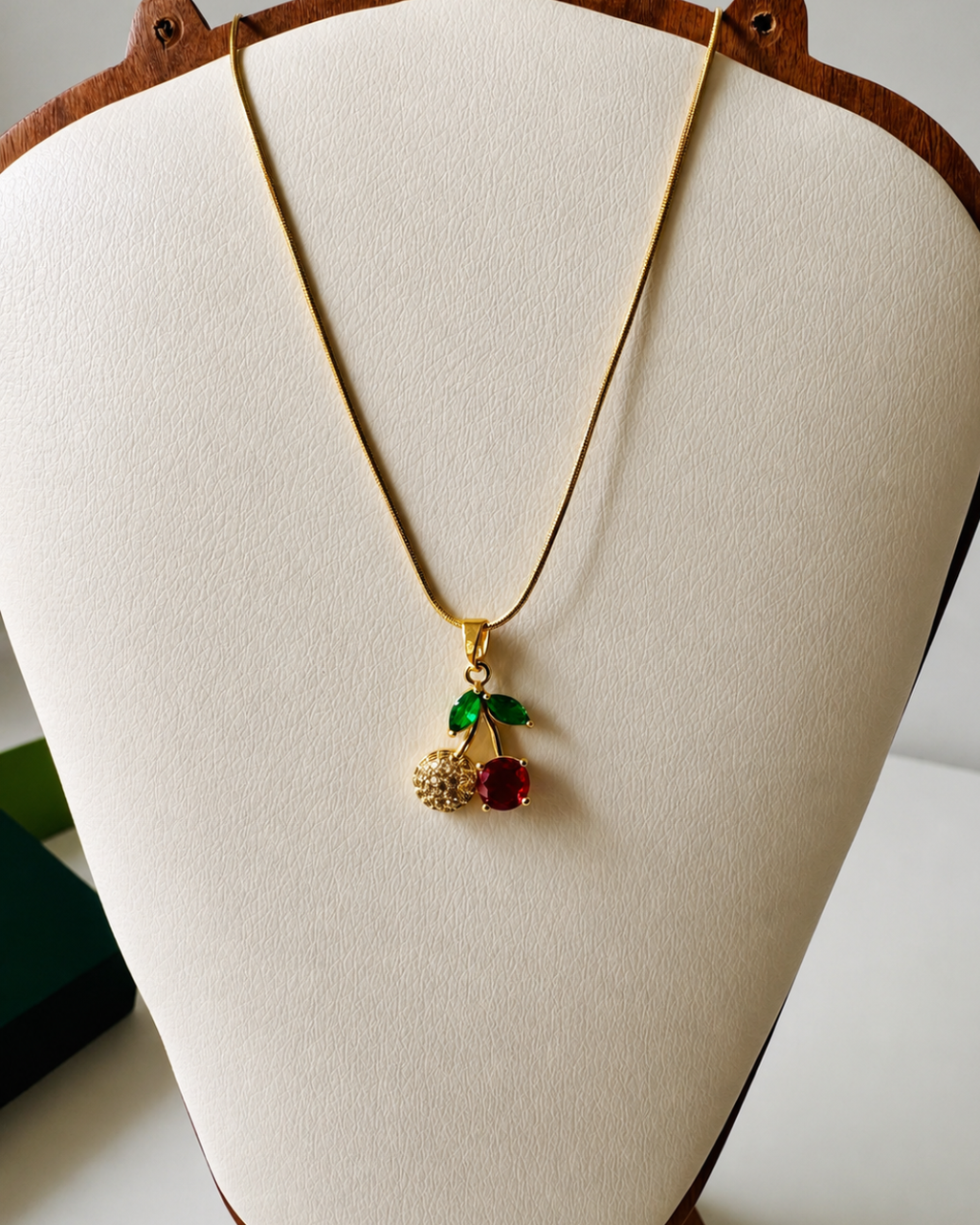 Cherry Crystal Pendant Necklace