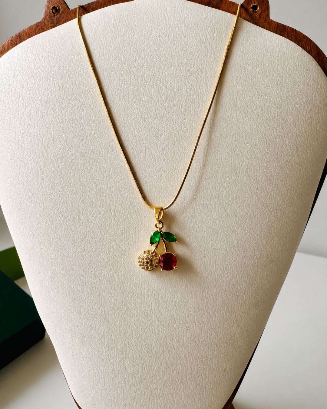 Cherry Crystal Pendant Necklace