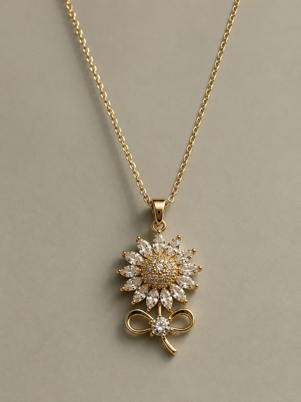 Bloom Crystal Flower Pendant Necklace