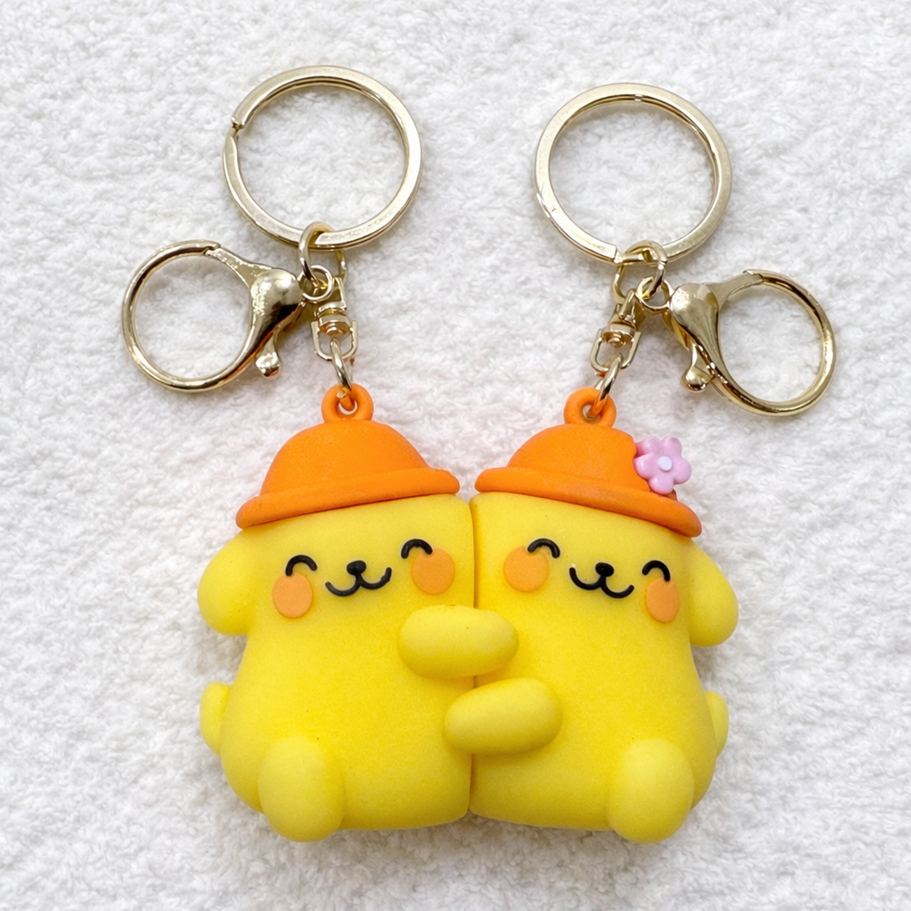 Magnetic Cute Yellow Bear Couple Keychain
