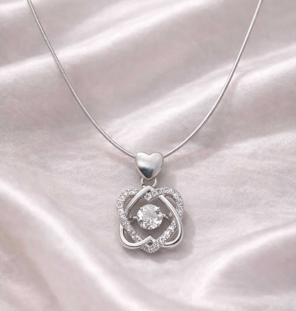 Infinity Heart Sparkle Pendant Necklace
