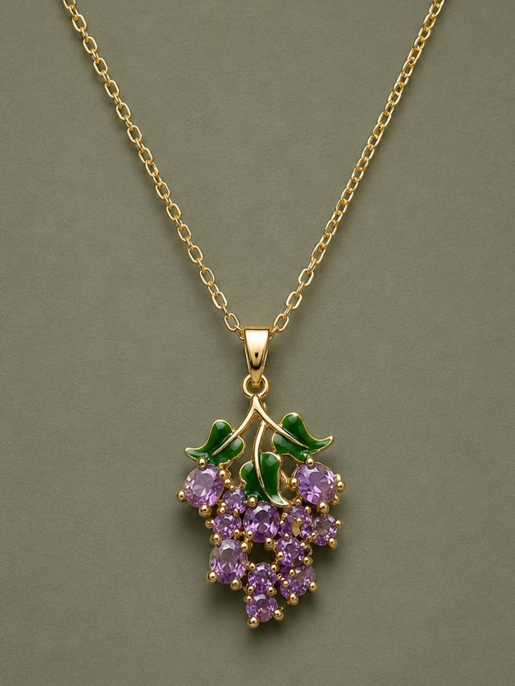 Amethyst Grape Vine Pendant Necklace