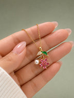 Cherry Blossom Pearl Pendant Necklace