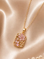 Pink Blossom Crystal Pendant Necklace