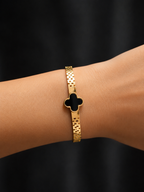 Golden Black Clover Bangle