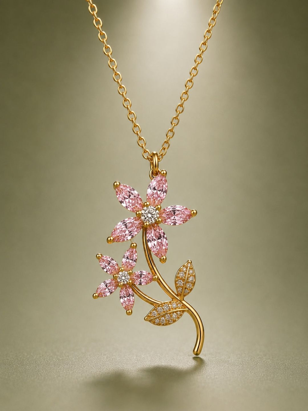 Blush Bloom Floral Pendant Necklace