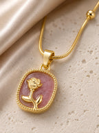 Blush Rose Medallion Pendant Necklace