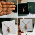 Pink Sunflower Pendant Necklace