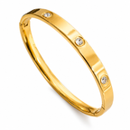 Elegant Gold-Tone Crystal Bangle Bracelet for Women