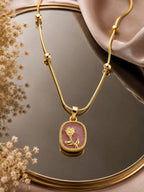 Blush Rose Medallion Pendant Necklace
