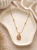 Blush Rose Medallion Pendant Necklace