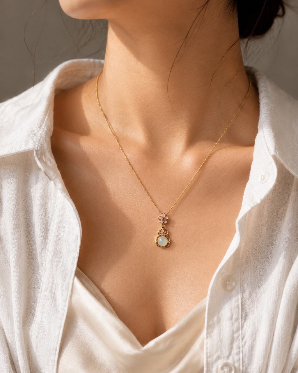 Blossom Pearl Drop Pendant Necklace