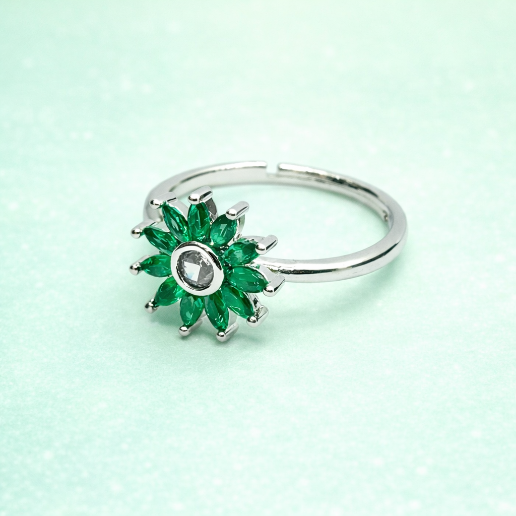 Sterling Silver Floral Statement Ring