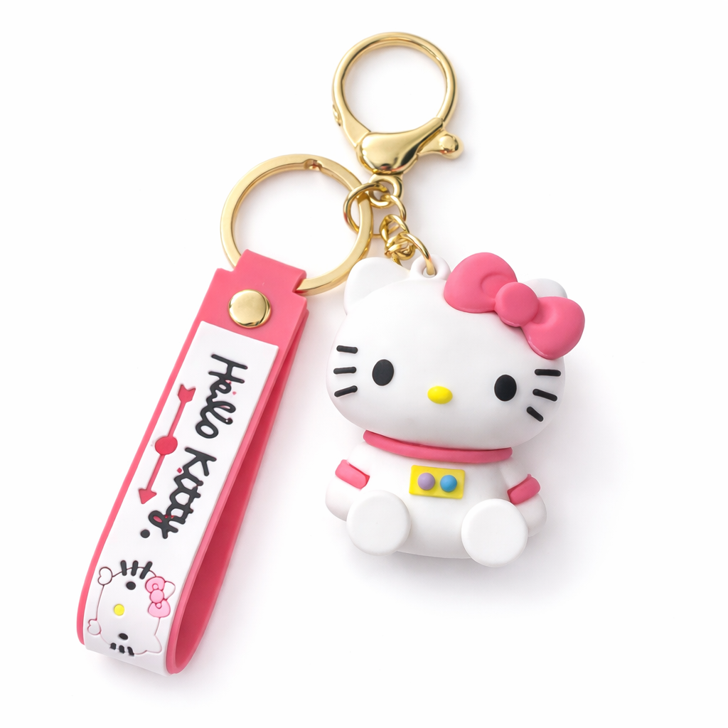 Candy Bow Kitty Keychain
